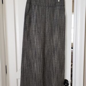 J Crew black and white wool maxi skirt